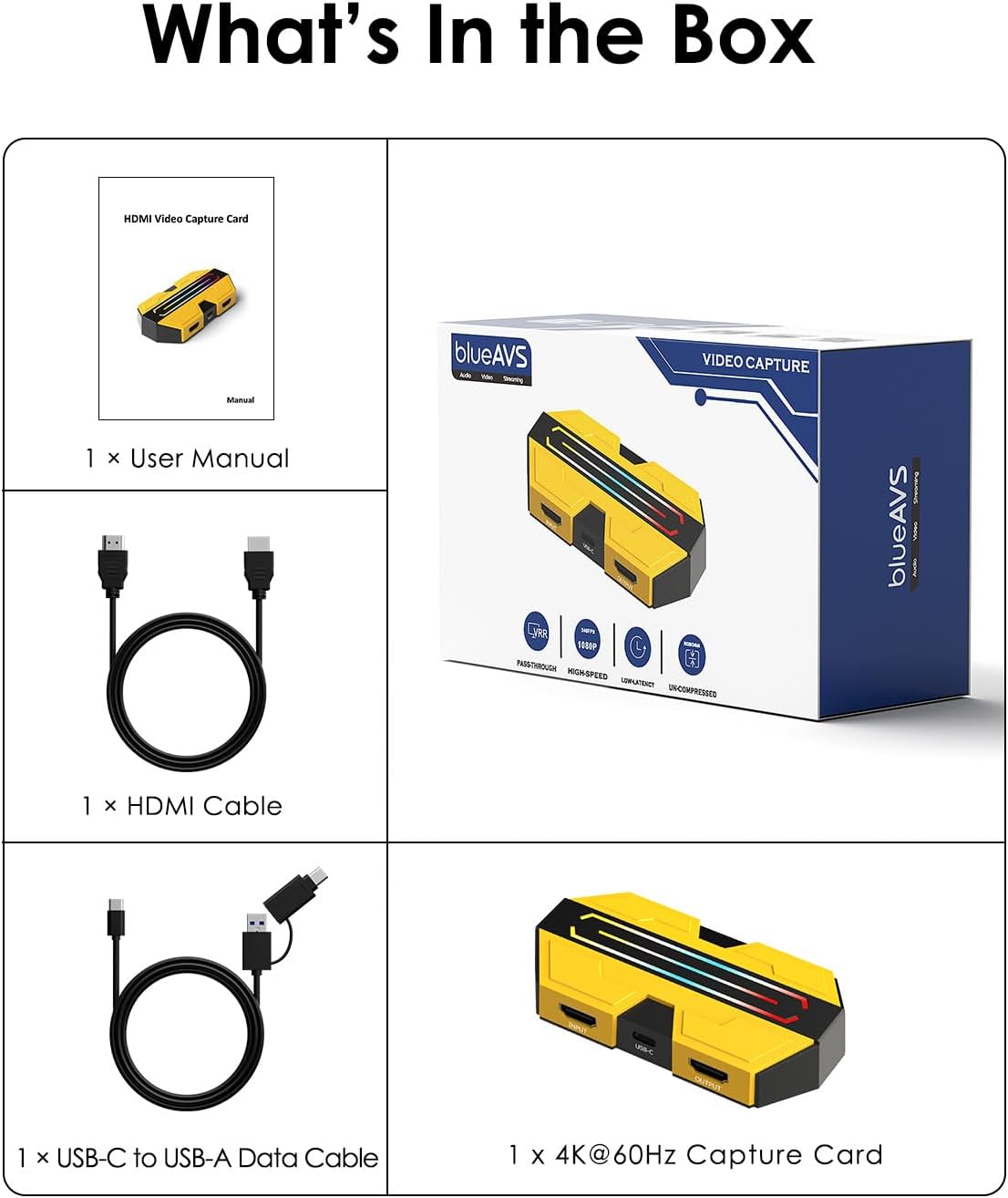 4K/60Hz & 1080P/240Hz HDMI Video Capture Card