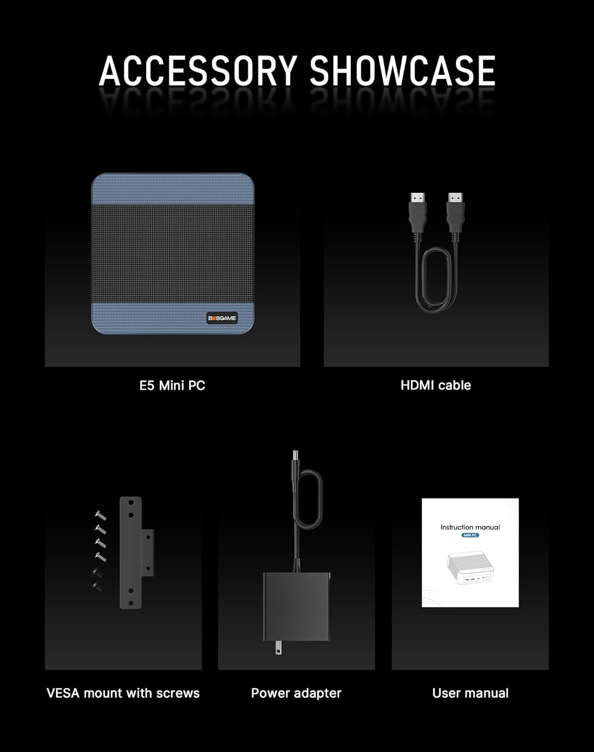 BOSGAME E5 Multi-Functional Mini PC, Ryzen 3 5300U 4-core 8-Thread Dual LAN Desktop Computers, 16GB DDR4 1TB PCIe 3.0x4 SSD, Triple Displays HDMI 2.0x1, DisplayPortx1, USB-C x1, Wi-Fi 5, BT 5.0