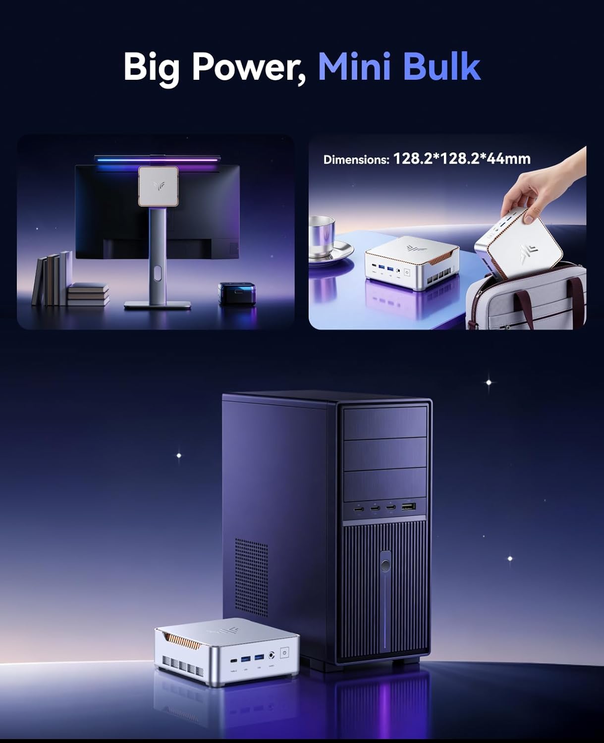 KAMRUI Hyper H2 Mini PC with Intel Core 14450HX (10C/16T, up to 4.8GHz)