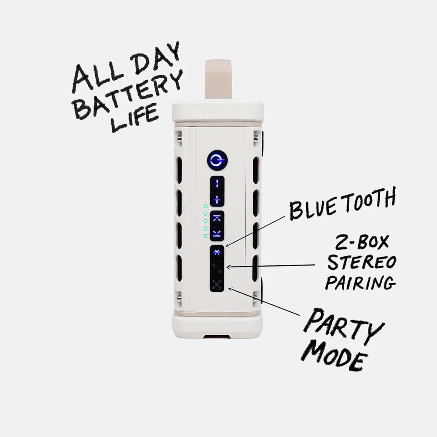 Turtlebox Ranger: Loud! Outdoor Portable Bluetooth 5.4 Speaker | Rugged, Waterproof, Ultra-Portable | Plays to 105db, Deep Bass, Shockproof, Unlimited Pairing for Full Stereo Experience, Ivory