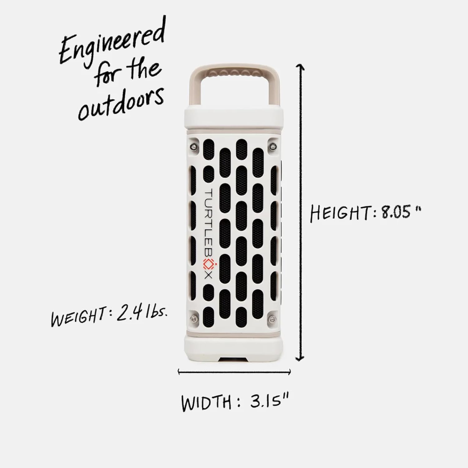 Turtlebox Ranger: Loud! Outdoor Portable Bluetooth 5.4 Speaker | Rugged, Waterproof, Ultra-Portable | Plays to 105db, Deep Bass, Shockproof, Unlimited Pairing for Full Stereo Experience, Ivory