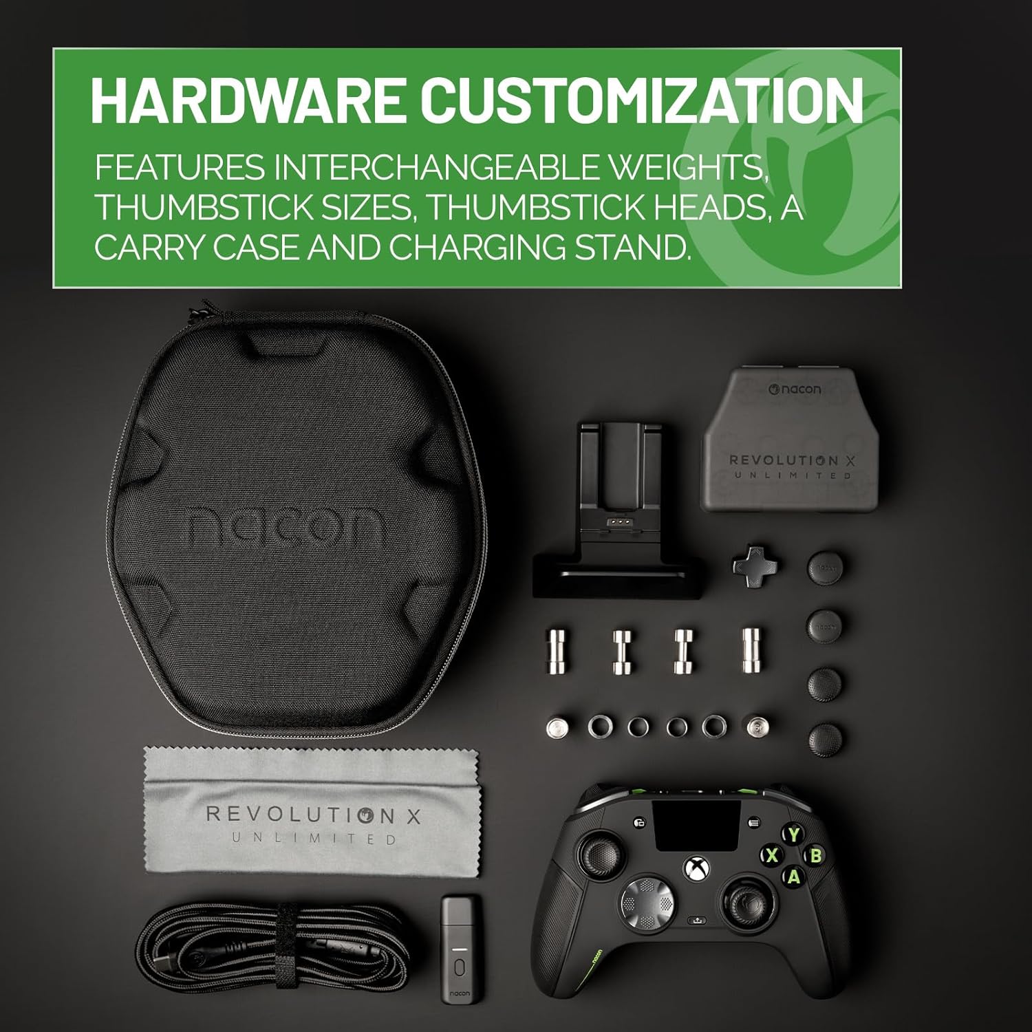 NACON Revolution X Unlimited Advanced Precision Controller Officially Licensed for Xbox Series X | S, Xbox One, Windows 10/11 PC & Android - Wired and Wireless - Charging Station