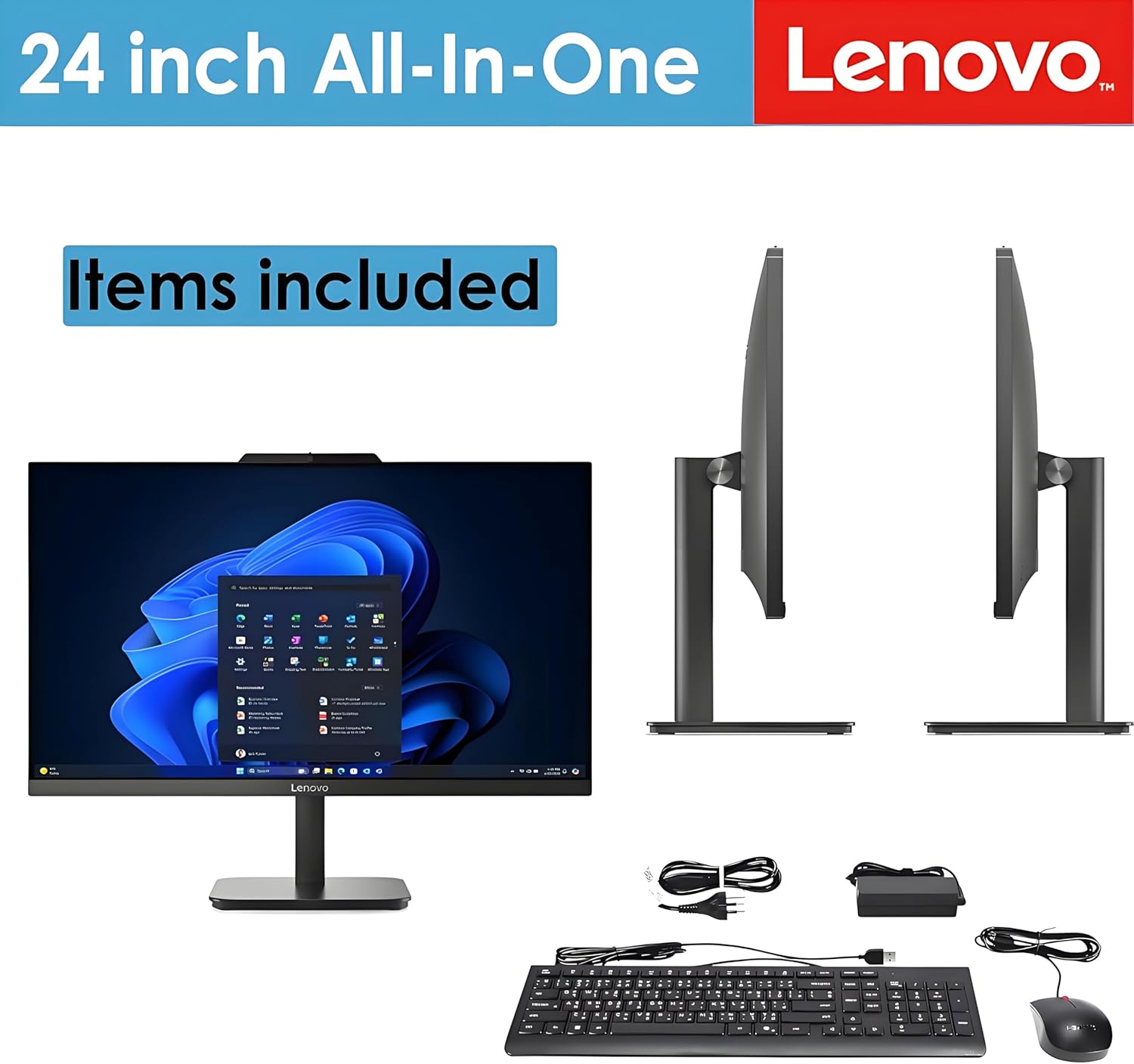Lenovo 24 All-in-One Intel i3-N305 8-Core Desktop Computer