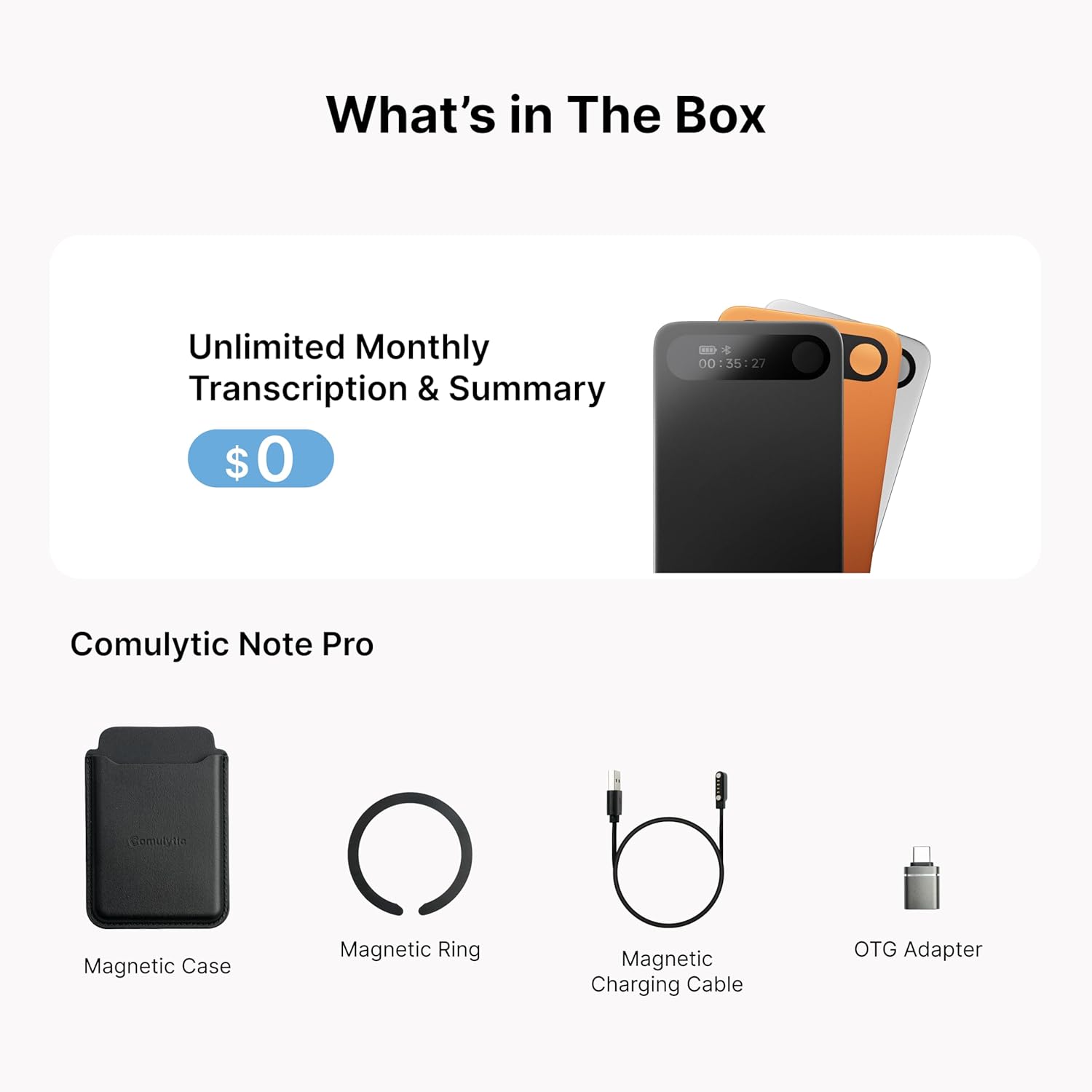 Comulytic Note Pro AI Voice Recorder, Unlimited Transcribe & Summarize