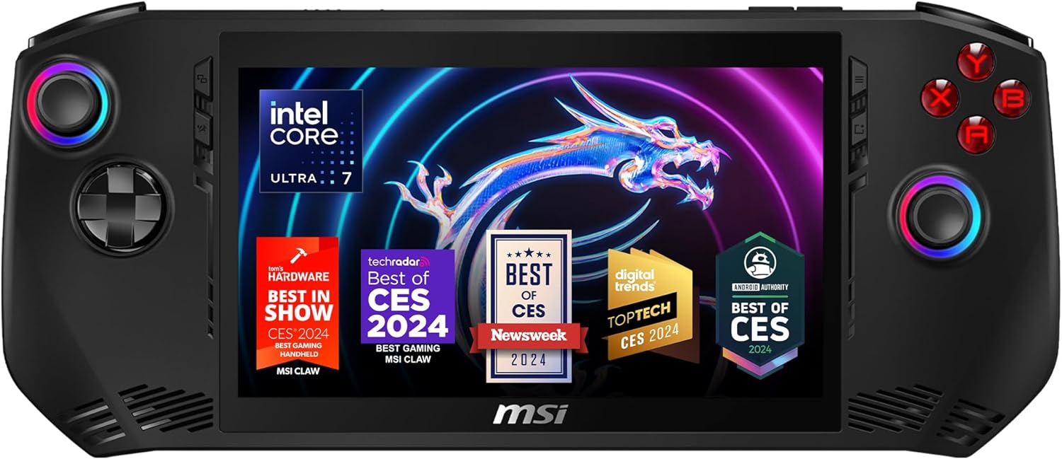 msi Claw PC Gaming Handheld: Intel Ultra 7-155H, 7" FHD 120Hz Display