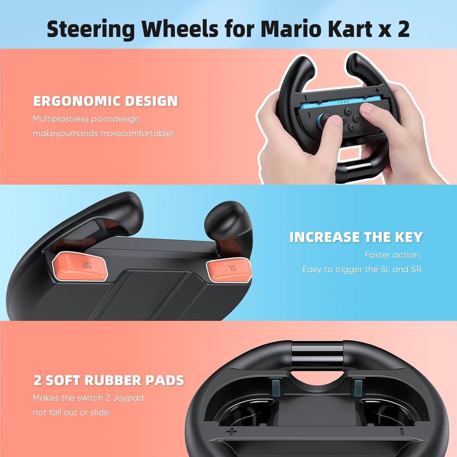 Switch 2 Accessories, Bundle Case for Nintendo Switch 2 (2025), MENEEA 20-IN-1 Kits: Carrying Case, Controller Charger Dock, Grips for Joy Con,Steering Wheels for Mario Kart
