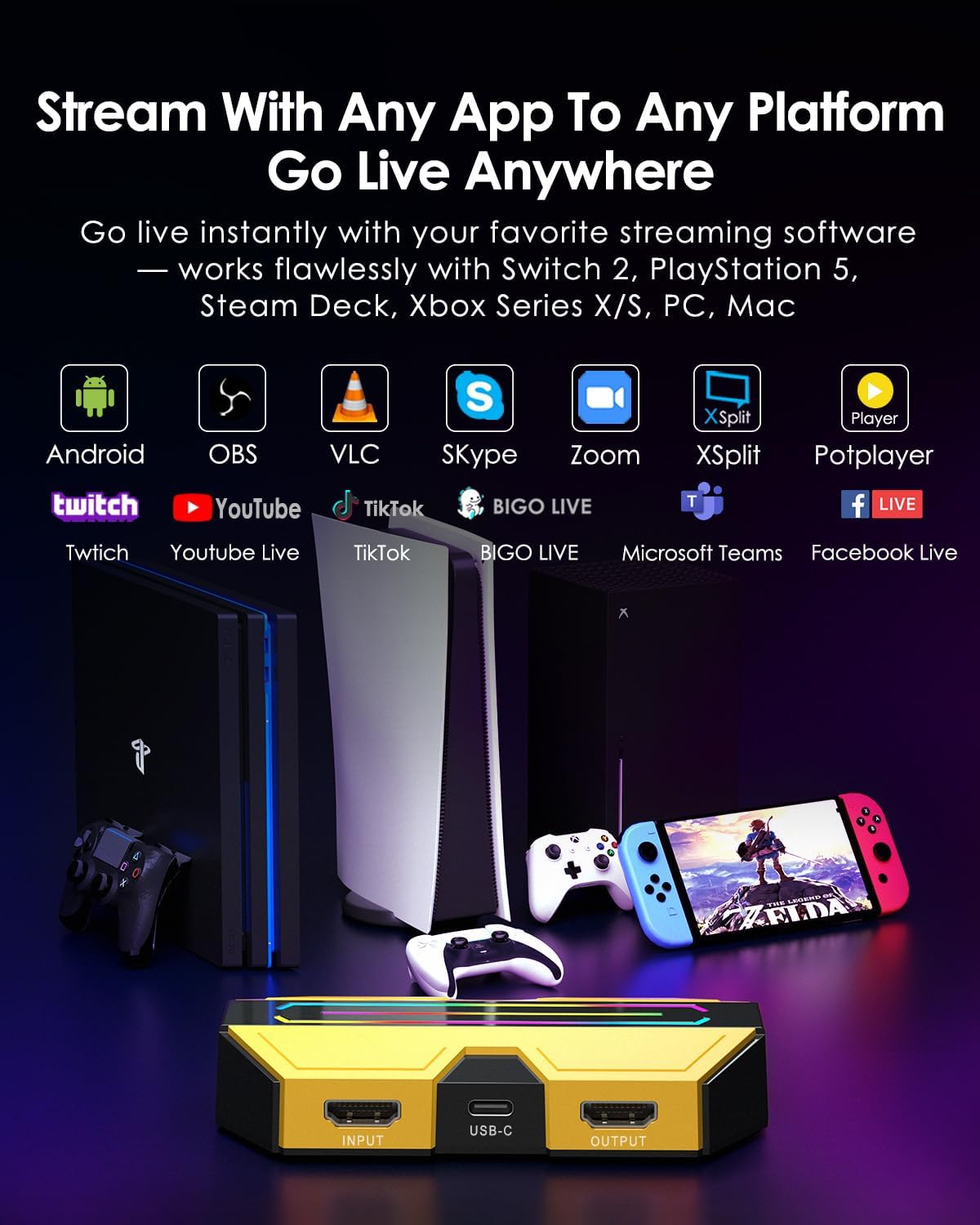 4K/60Hz & 1080P/240Hz HDMI Video Capture Card