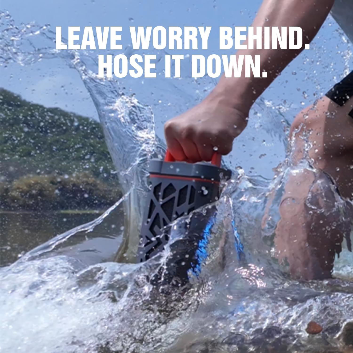 TRAVOR All-Aluminum Magnetic Portable Speaker, Outdoor Wireless BT Speakers with Rugged Metal Body, 45W, IP68 Waterproof Speaker, 25H Playtime for Golf Cart, Camping, Beach, Meteorite Gray