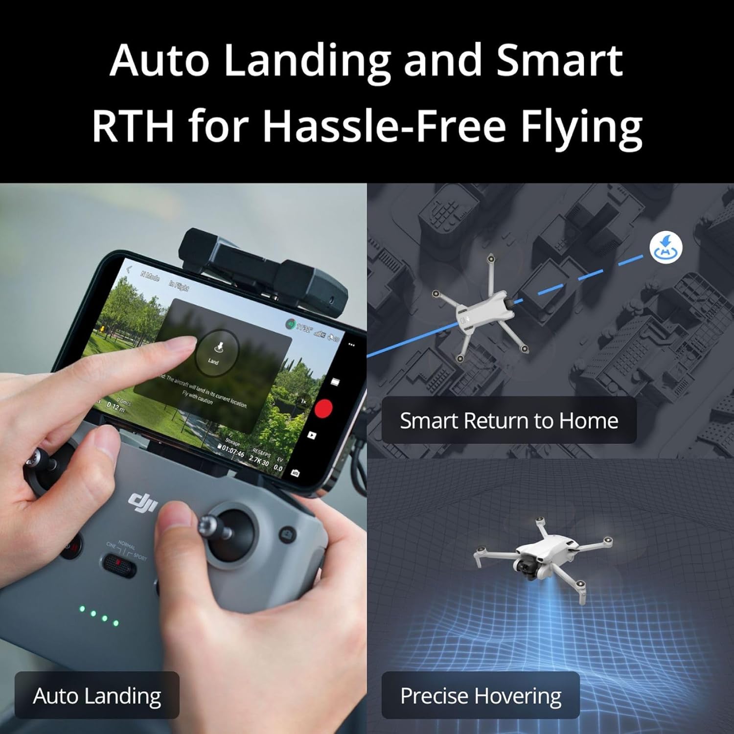 DJI Mini 3 (DJI RC), Lightweight 3x Mechanical Gimbal Drones with Camera for Adults 4K