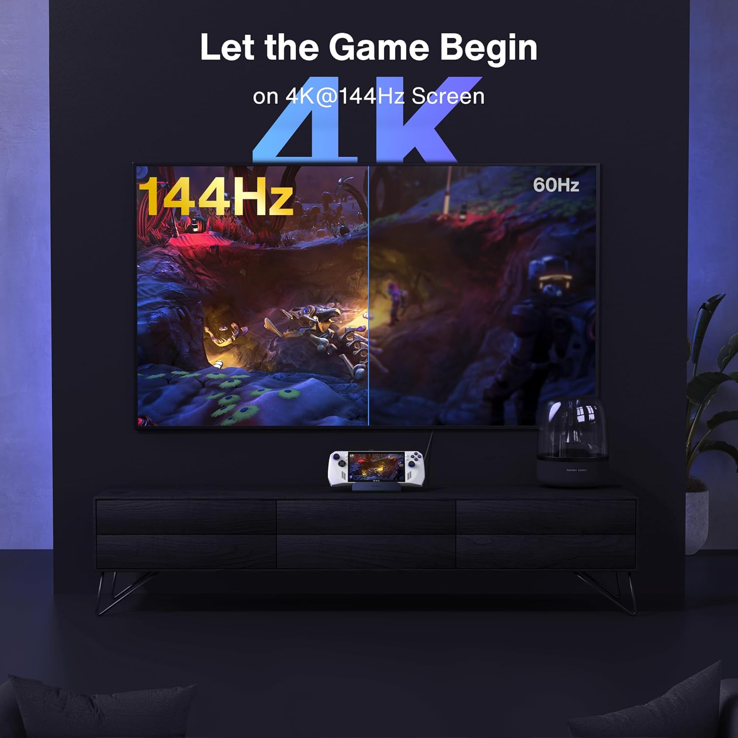 iVANKY ROG Ally Dock, 8-in-1 Docking Station 4K@144Hz for ASUS ROG Ally X/Valve Steam Deck OLED/Legion Go 2/S