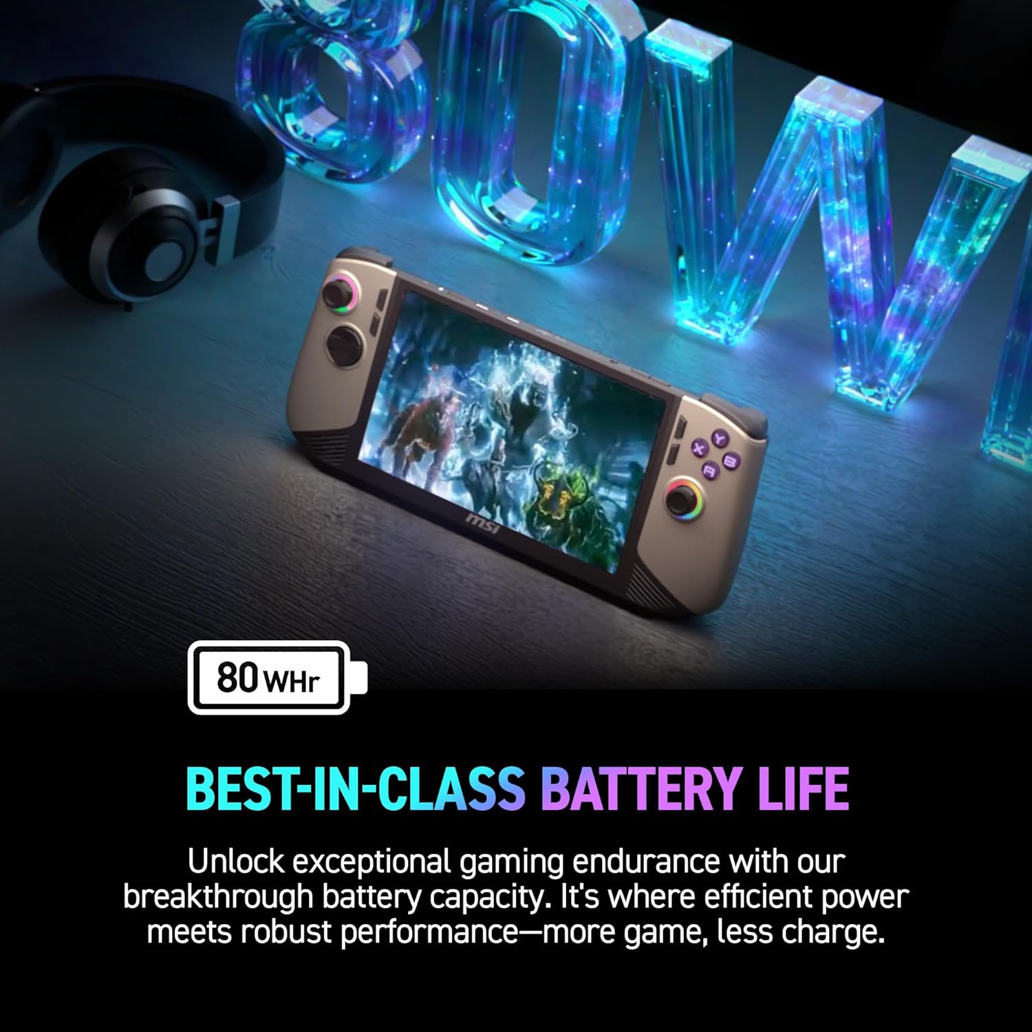 msi Claw PC Gaming Handheld: Intel Ultra 7-258V, 8" FHD 120Hz Display, 32GB LPDDR5, 1TB NVMe SSD, MicroSD Card Reader, Thunderbolt 4, Win 11 Home: Black 8 AI+ A2VM-001US