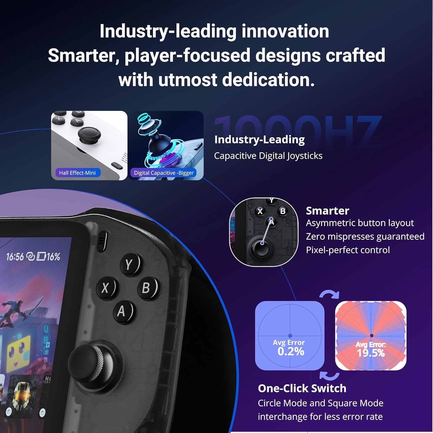 OnePro Cloud Handheld Portable Remote Play Gaming Console, For Xbox Cloud Gaming, NVIDIA GeForce NOW, Playstation, PC, Long-Battery Life, 7" 1080P Touchscreen, Lightweight Retro Game Handheld - 64G (B