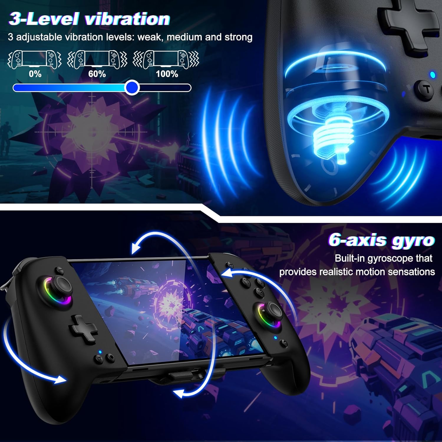 Gammeefy Switch Controllers Compatible with Nintendo Switch/Switch OLED