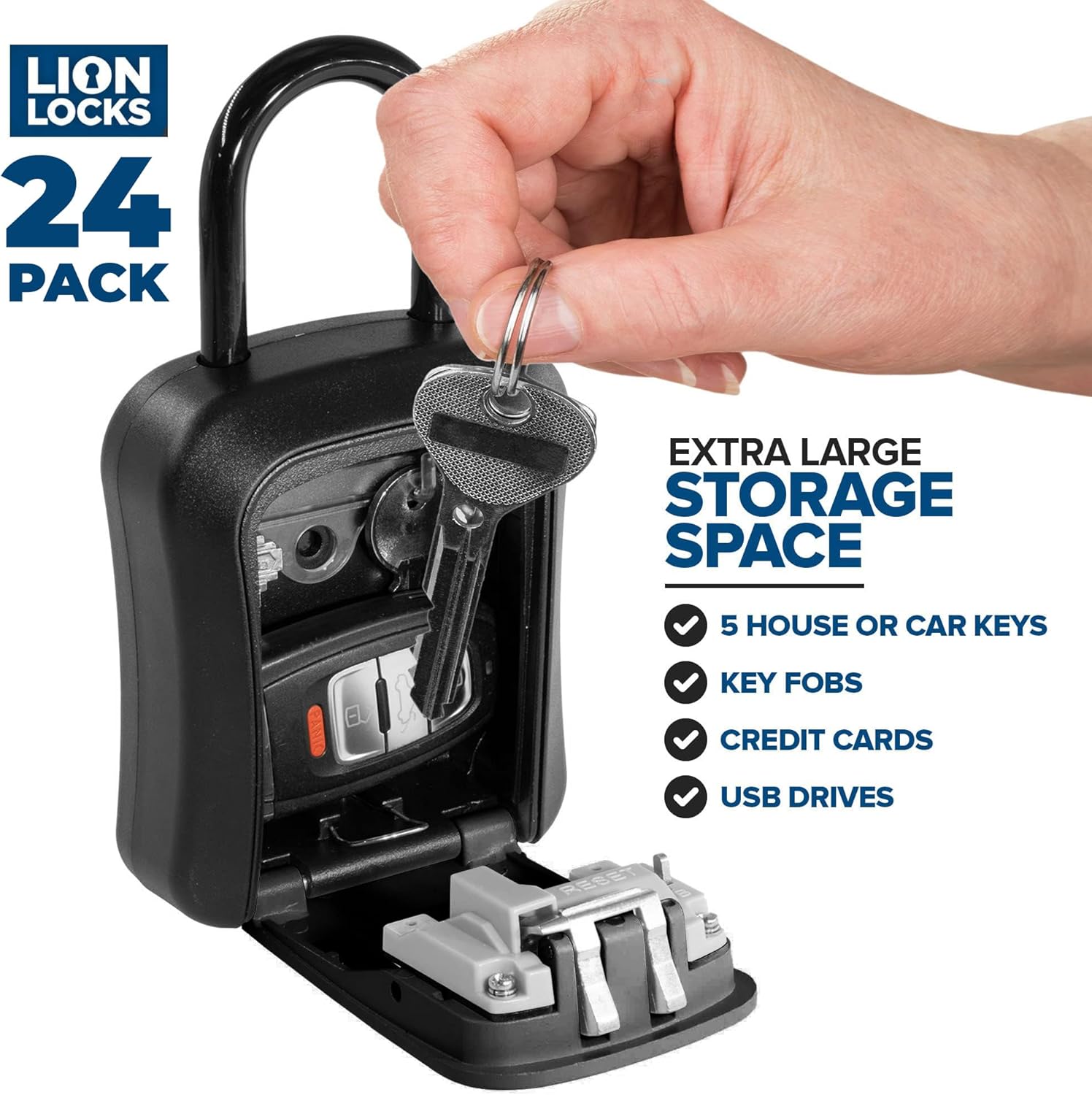 Key Lock Box for Keys with Code (24 Pack) 4 Digit Combination Lockbox for Keys Outdoor